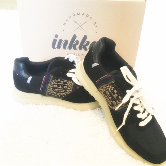 inkkas Shoes - Inkkas black tribal print sneaker